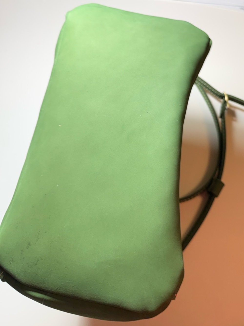 Portland Leather Green Nubuck Bucket Bag - Picture 9 of 11